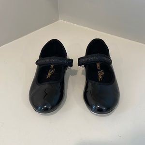Black patent tap shoes, size 13